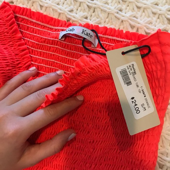 Gab & Kate Neon Smocked Tube Top - Picture 4 of 4